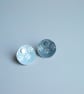 Christmas snowflake winter earrings studs in silver grey - Image 4