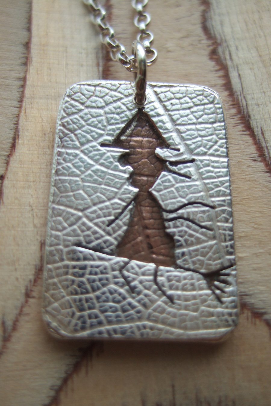 Sterling Silver and Copper Witch Pendant
