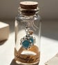 A Message in a Bottle -Blue Cats Eye Earrings