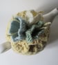 Tea cosy tea cosie - primrose yellow garden trellis with crocus flowers - Image 4