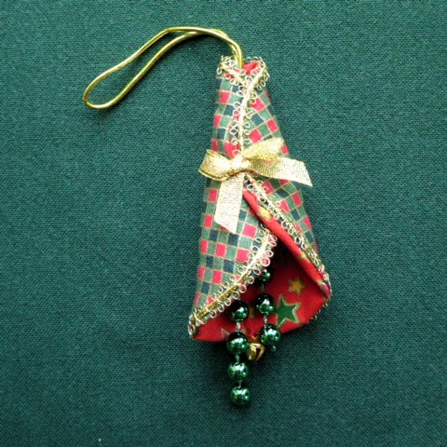 stitched textile hanging decorations