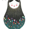 Folk Dolly - A5 Giclee print