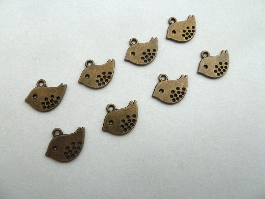 bronze bird charms