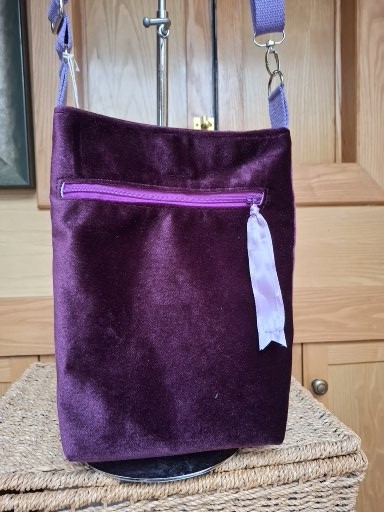 Purple velvet bag