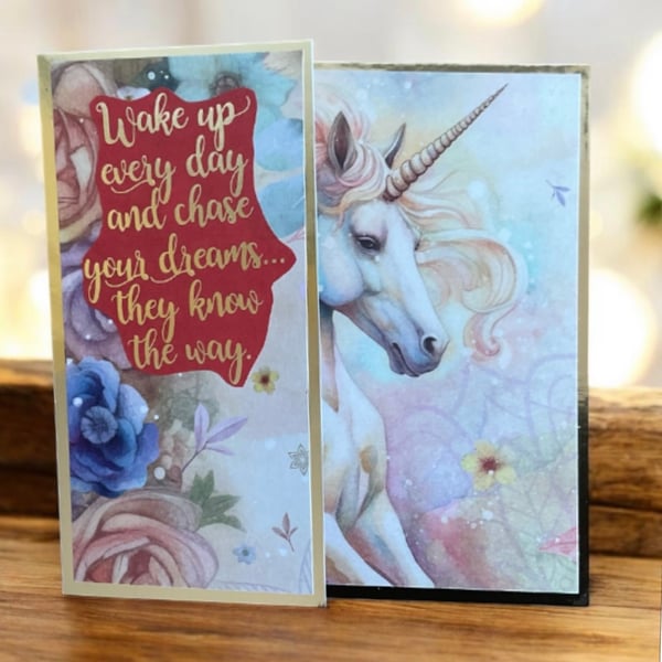 Chase Your Dreams, They Know The Way Unicorn Greeting Card