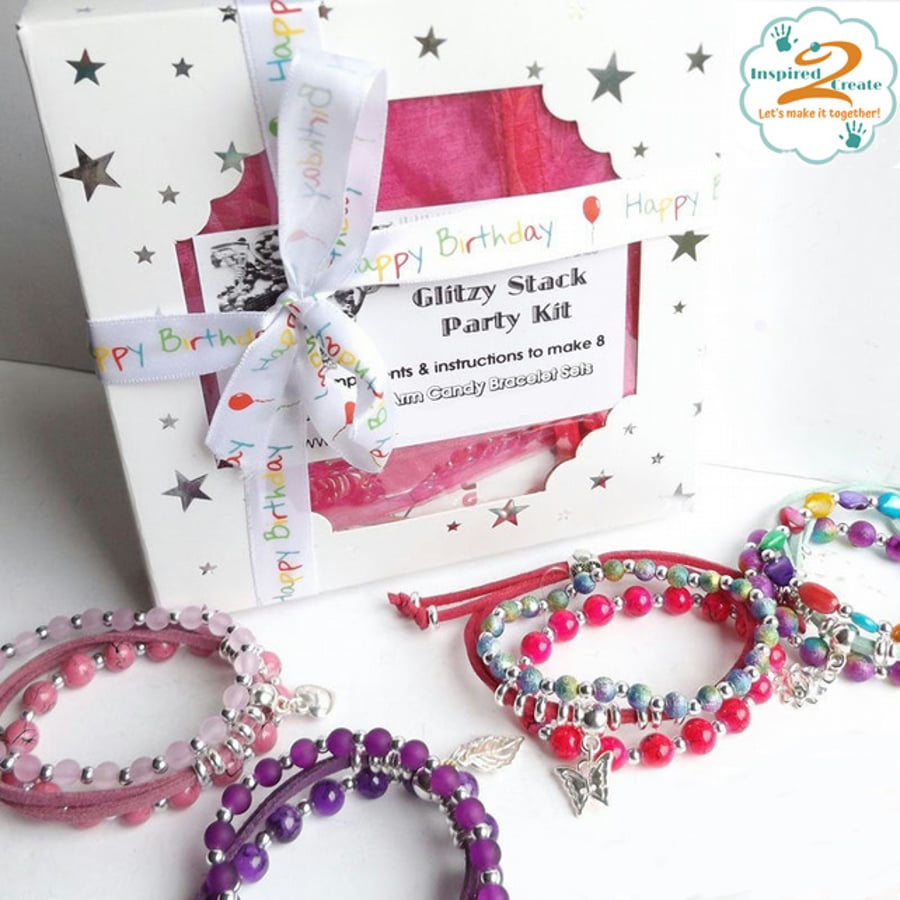 DIY Stack Bracelet Party Kit for children’s birthday party.
