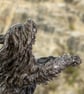 Leaping Bearded Collie Dog Statue Large Bronze Resin Garden Sculpture - Image 3