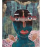 Weird Figure Portrait Artwork Weird Angel Outsider Folk Art Brut Green Pink