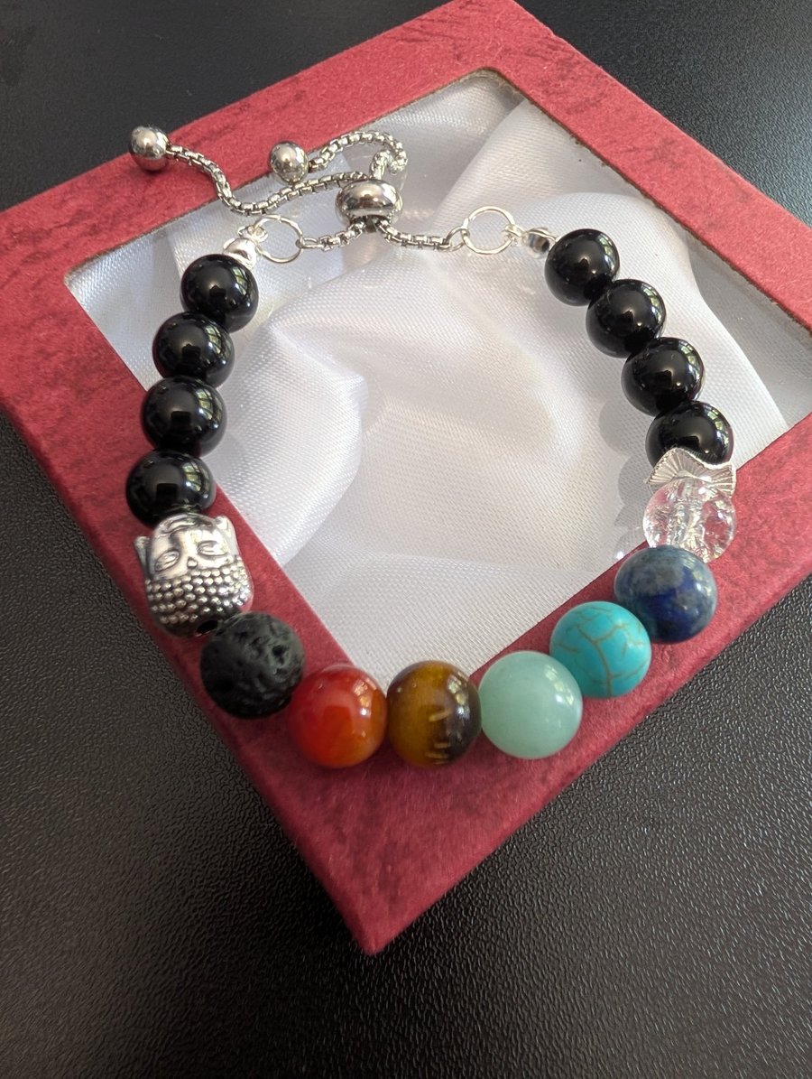 7 Chakra Buddha Bracelet – Mindful Healing & Inner Balance