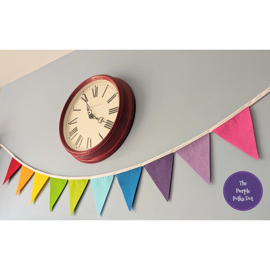 Felt rainbow bunting banner garland
