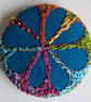 Buttons 1 inch button Hand Dyed Silks and Cottons Free Machine Embroidery Button