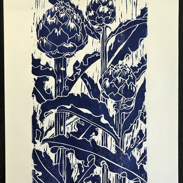 Artichoke Woodblock print