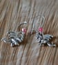 Dragon earrings with pink crystal - Image 3