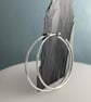 Silver Hoop Earrings - 2mm Sterling Silver - Plain-Smooth - Sizes 40-60mm  - Image 2