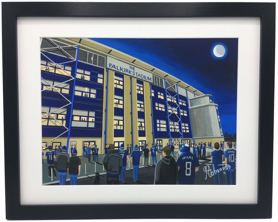 Falkirk F.C, Falkirk Stadium. High Quality, Framed Football Art Print.