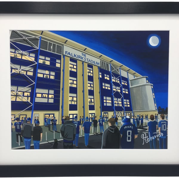 Falkirk F.C, Falkirk Stadium. High Quality, Framed Football Art Print.