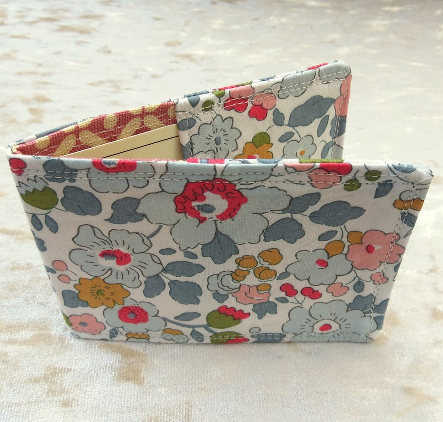 Ticket Sleeve.  Oyster card cover.  Betsy floral,  Liberty Lawn.