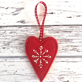 Heart & Snowflake decoration