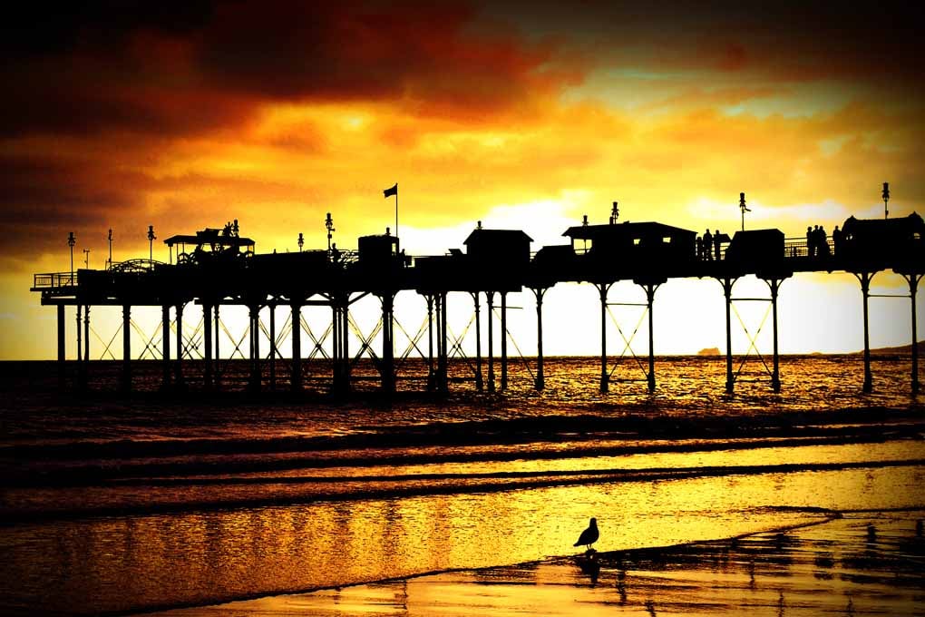 Teignmouth Pier And Beach Devon England UK Photograph Print