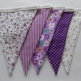 Purple Summer Floral Bunting Garland Flags Wall Home Decor1-3 m 