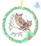 Owl mixed media hanging decoration. Owl ornament. Owl decoration. - Image 9