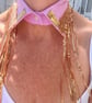 Baby Pink & Gold Detachable Statement Collar - Upcycled Sequin Neckcessory - Image 6