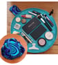 Paua Shell Lay Flat Makeup Bag - Drawstring Cosmetic Organiser - Image 1