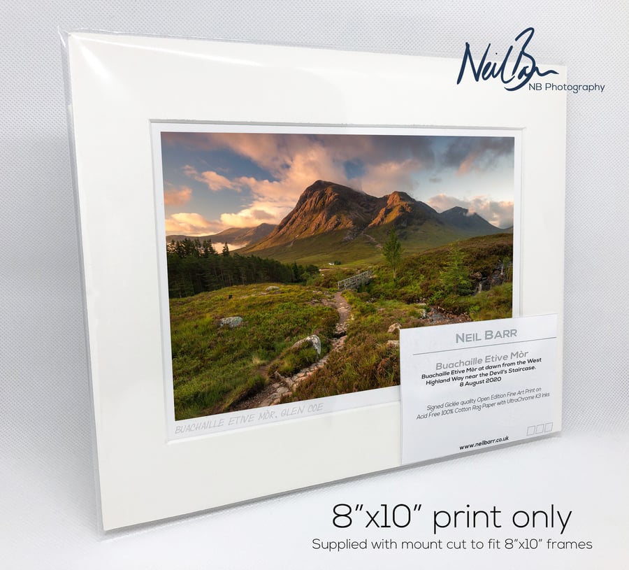 Buachaille Etive Mor from West Highland Way - A5 (10" x 8") Unframed Print