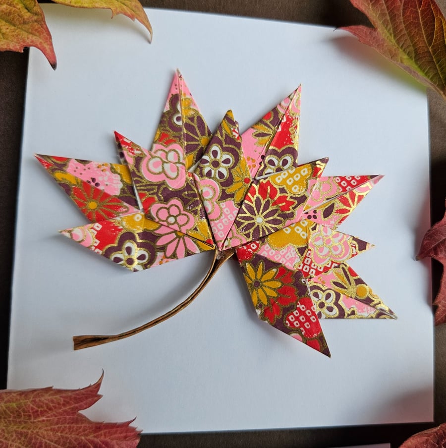 Image of Origami Maple Leaf Card