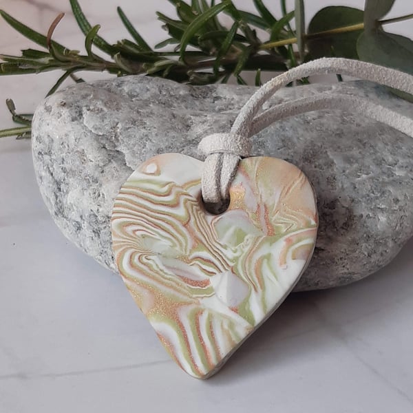 Heart shaped pastel swirl pendant