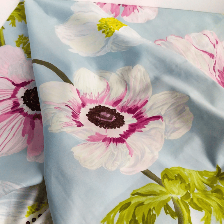 Designers Guild Cotton Fabric, CLARINDA in Blue, for soft furnishings 