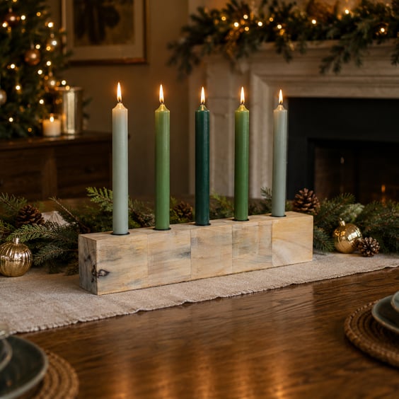 Dinner Candle Holder Upcycled Dining Table Decor 