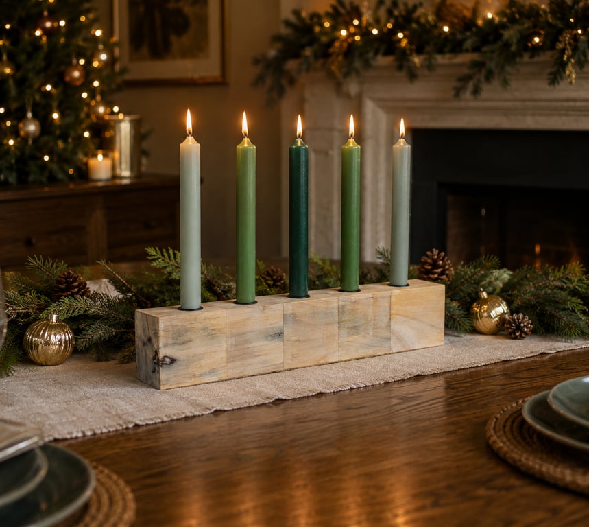 Dinner Candle Holder Upcycled Dining Table Decor 