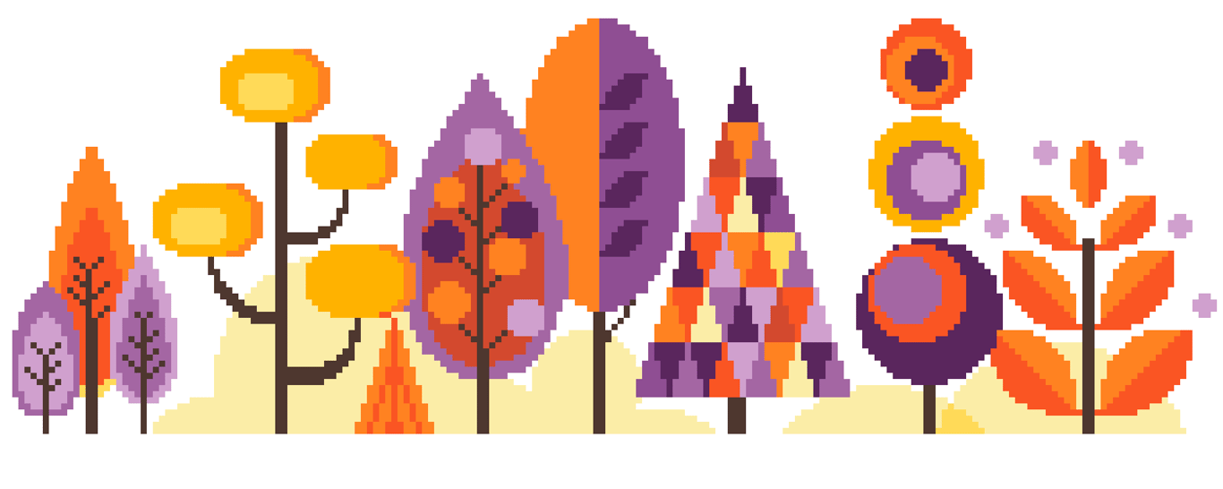 050E - Scandinavian Modern Forest Trees Series - Autumn - Cross Stitch Pattern