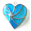 Turquoise Swirl Heart Stained Glass Suncatcher 117