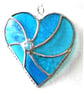 Turquoise Swirl Heart Stained Glass Suncatcher 129 - Image 1