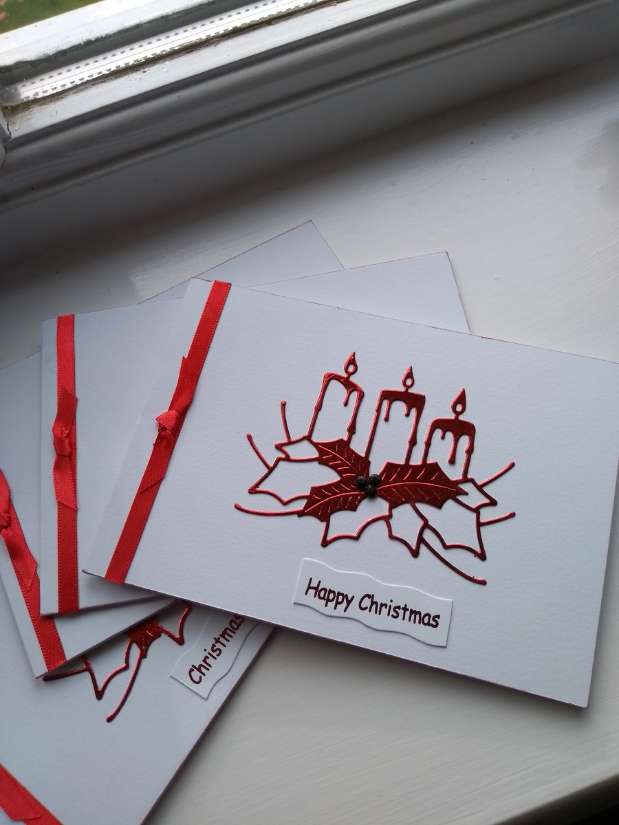 Pack of 4 candles Christmas cards