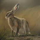 Hare Oil Painting,  Animal Artwork, Nature Wall Decor