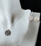 Handmade Fine Silver Drop Earrings - Aztec Design - Image 4