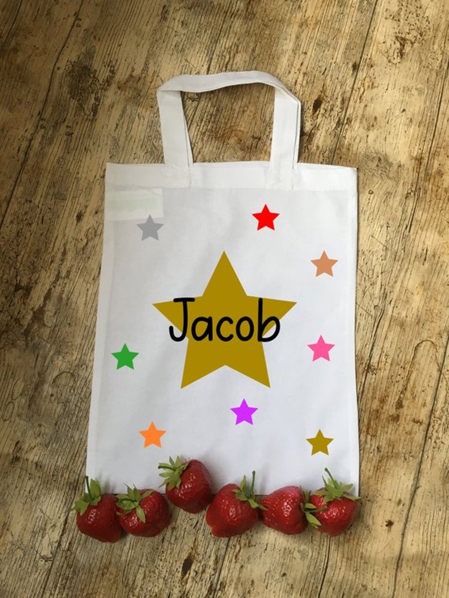 Stars personalised cotton party bags