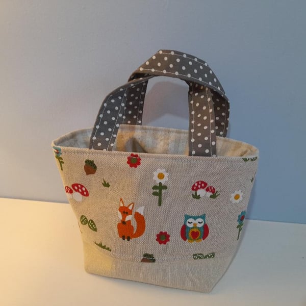 Small Cotton Bag for Child or Adults Makeup, Toiletries, Sewing, Crayons