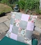 Pink and grey patchwork cushion cover. Sanderson print cushion - Image 2