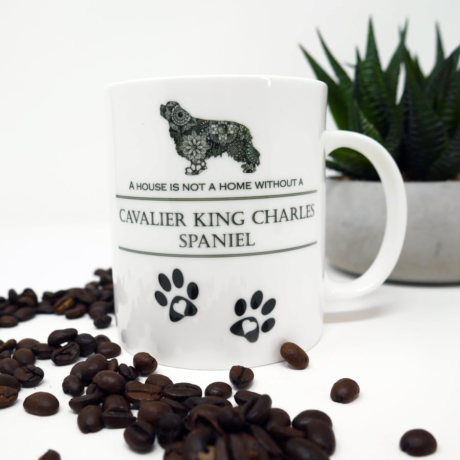 Cavalier King Charles Spaniel, Bone China Mug, Spaniel Gift, Gundog, Dog Mug, 