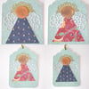 Paper Angel Christmas Gift Tags Set of 4 Set 1