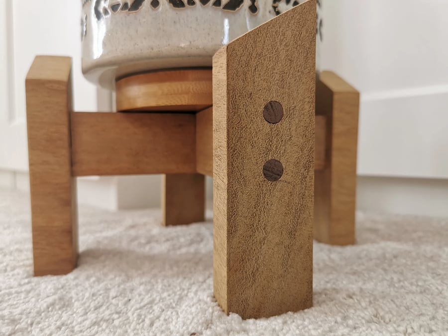 Solid Wood Plant Stand - mid century modern ins... - Folksy