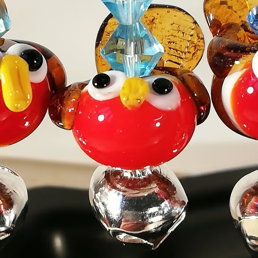 Jingle Robin Flameworked Glass Christmas Decoration