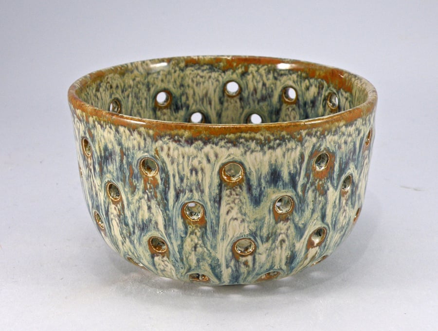 berry bowl stoneware handmade colander bowl domspottery
