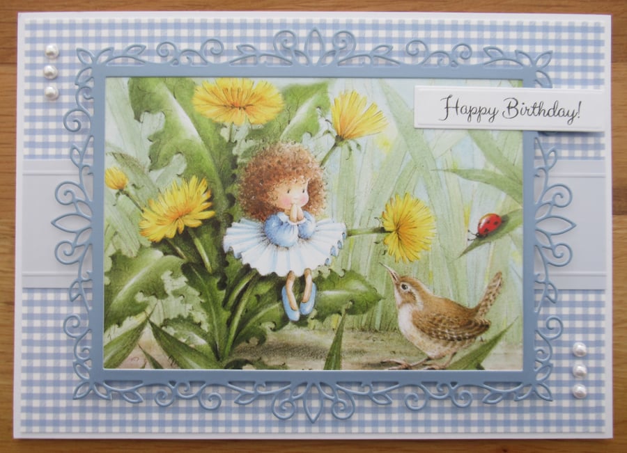 Fairy Among The Dandelions - A5 Birthday Card