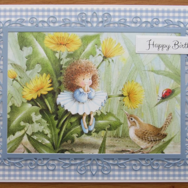 Fairy Among The Dandelions - A5 Birthday Card