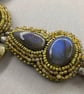 Labradorite Beaded Cocktail Statement Bib Style Necklace Art Nouveau  - Image 6